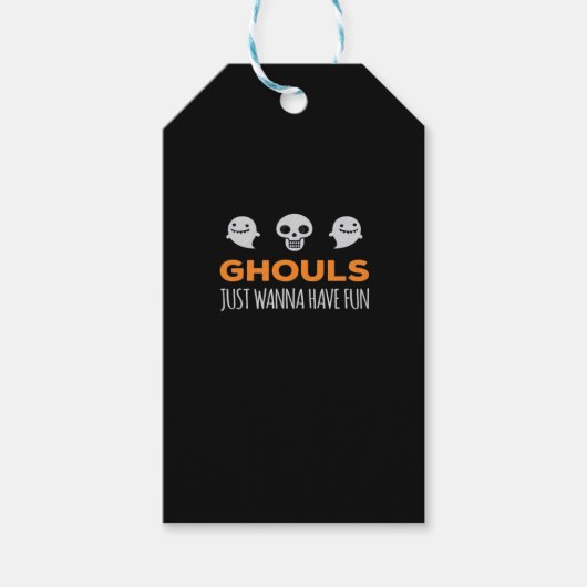 Ghouls willen gewoon plezier hebben in de herfst e cadeaulabel (Voorkant)