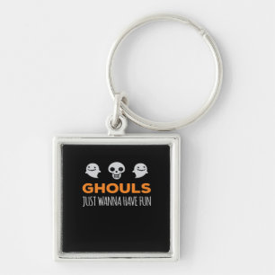 Ghouls willen gewoon plezier hebben in de herfst e sleutelhanger