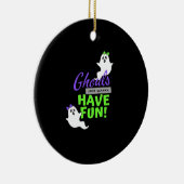 Ghouls willen gewoon plezier hebben in de herfst keramisch ornament (Rechts)