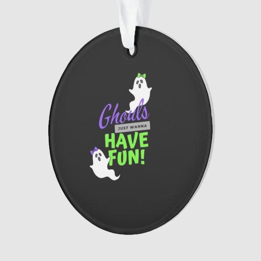 Ghouls willen gewoon plezier hebben in de herfst ornament (voorkant)