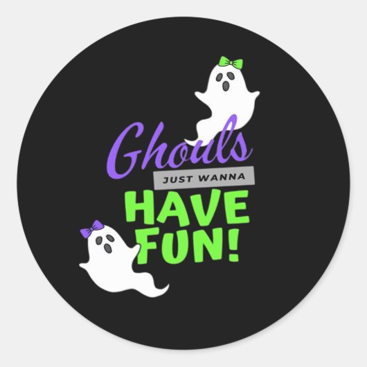Ghouls willen gewoon plezier hebben in de herfst ronde sticker (Voorkant)
