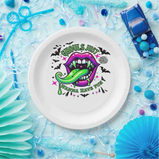 Ghouls willen gewoon plezier hebben in de sloth-vi papieren bordje (Feest)
