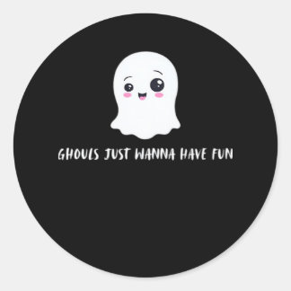Ghouls willen gewoon plezier hebben in een vrolijk ronde sticker