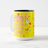 Ghouls willen gewoon plezier hebben in het T-shirt Tweekleurige Koffiemok (Voorkant links)