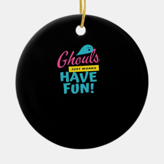 Ghouls willen gewoon plezier hebben keramisch ornament (Voorkant)