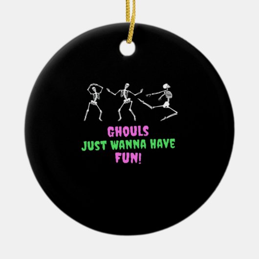 Ghouls willen gewoon plezier hebben luie luiaard keramisch ornament (Voorkant)