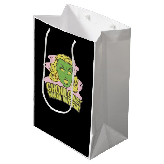 Ghouls willen gewoon plezier hebben luie luiaard medium cadeauzakje (Voorkant Gekanteld)