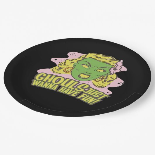 Ghouls willen gewoon plezier hebben luie luiaard papieren bordje (Gekanteld)