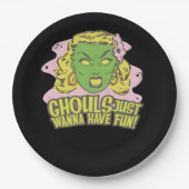 Ghouls willen gewoon plezier hebben luie luiaard papieren bordje (Voorkant)