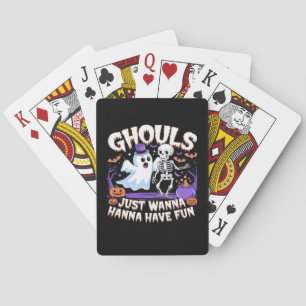 Ghouls willen gewoon plezier hebben luie luiaard pokerkaarten