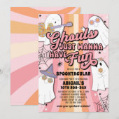 Ghouls willen gewoon plezier hebben roze Halloween Kaart (Voorkant / Achterkant)