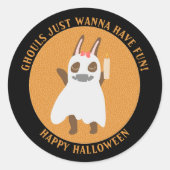 Ghouls willen gewoon plezier hebben Schattigee Bun Ronde Sticker (Voorkant)