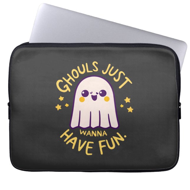 Ghouls willen gewoon plezier hebben, Schattigee ge Laptop Sleeve (Voorkant)