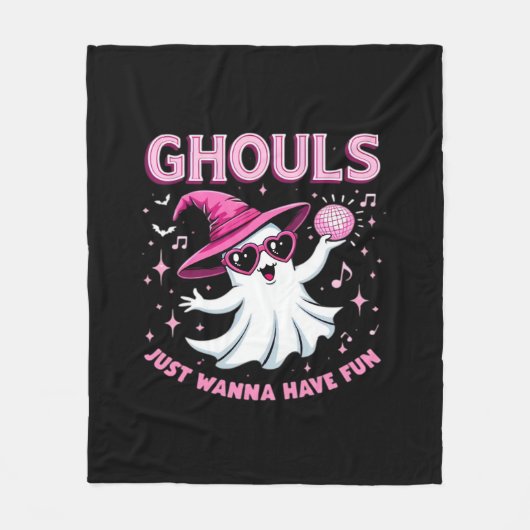 Ghouls willen gewoon plezier hebben spooky Hallowe Fleece Deken (Voorkant)