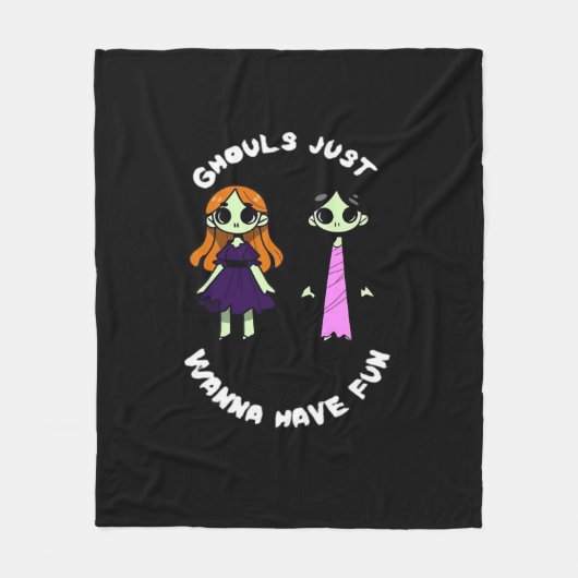 Ghouls willen gewoon plezier hebben voor Halloween Fleece Deken (Voorkant)