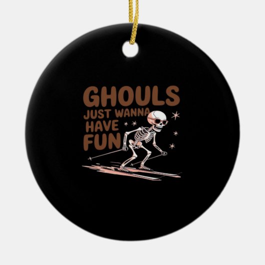 Ghouls willen gewoon plezier hebben voor Halloween Keramisch Ornament (Voorkant)