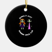 Ghouls willen gewoon plezier hebben voor Halloween Keramisch Ornament (Voorkant)