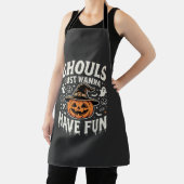 Ghouls Willen Gewoon Pret Hebben Halloween Pompoen Schort (Insitu)