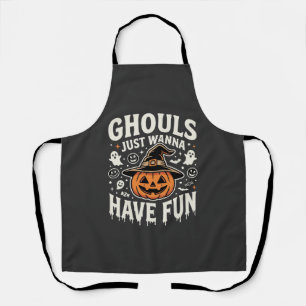 Ghouls Willen Gewoon Pret Hebben Halloween Pompoen Schort