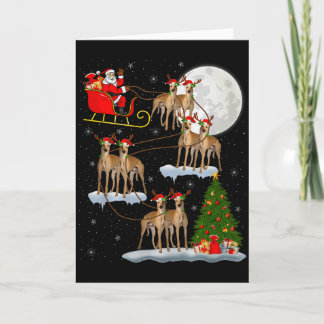Ghound Dog Kerstman slee van vliegende grappige ma Kaart