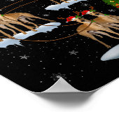 Ghound Dog Santa Sleigh Flying Funny Magical Chris Poster (Hoek)