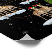 Ghound Dog Santa Sleigh Flying Funny Magical Chris Poster (Hoek)