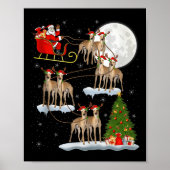 Ghound Dog Santa Sleigh Flying Funny Magical Chris Poster (Voorkant)