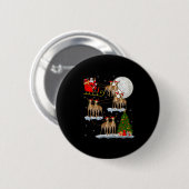 Ghound Dog Santa Sleigh Flying Funny Magical Chris Ronde Button 5,7 Cm (Voorkant /achterkant)