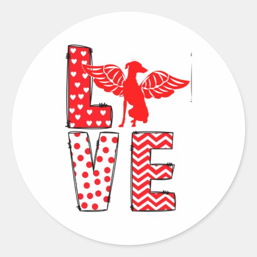 Ghound Valentines Day Love Valentine Cute Heart  Ronde Sticker (Voorkant)