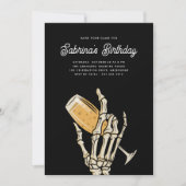 Ghovake Champagne Halloween Birthday Party Kaart (Voorkant)