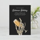 Ghovake Champagne Halloween Birthday Party Kaart (Staand voorkant)