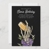 Ghovake Champagne Halloween Birthday Party Kaart (Voorkant)