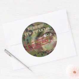 GI Camouflage Militaire Verjaardagsfeestje Ronde Sticker
