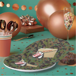 GI Camouflage Top Secret Soldier Feestborden Papieren Bordje