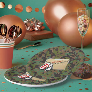 GI Camouflage Top Secret Soldier Feestborden Papieren Bordje