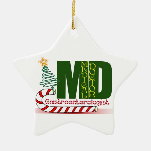 GI GASTROENTEROLOGIST MERRY CHRISTMAS KERAMISCH ORNAMENT (Voorkant)