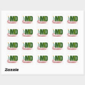 GI GASTROENTEROLOGIST MERRY CHRISTMAS VIERKANTE STICKER (Vel)