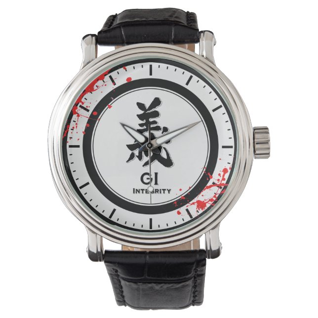 GI Integriteit bushido deugd samurai kanji Horloge (Voorkant)