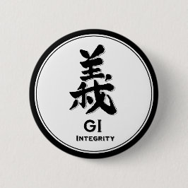 GI integriteit bushido deugdsamurai kanji Ronde Button 5,7 Cm