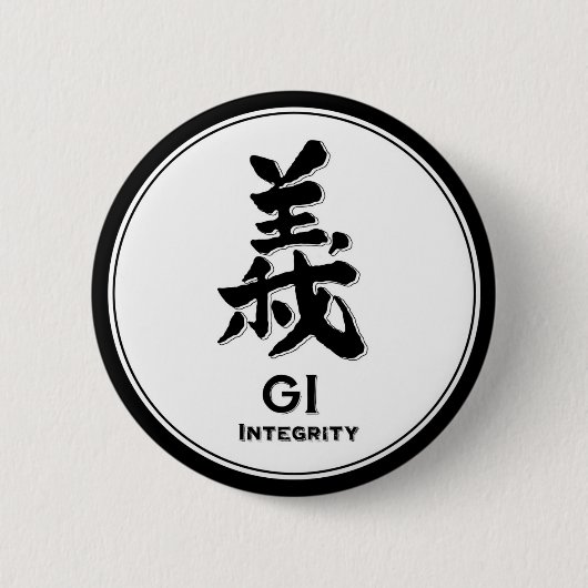 GI integriteit bushido deugdsamurai kanji Ronde Button 5,7 Cm (Voorkant)