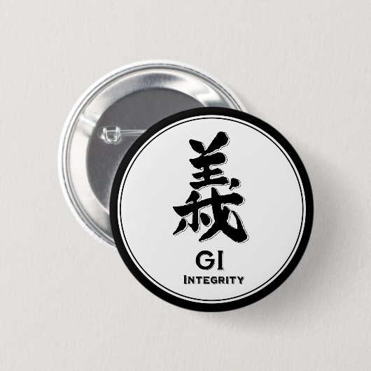 GI integriteit bushido deugdsamurai kanji Ronde Button 5,7 Cm (Voorkant /achterkant)