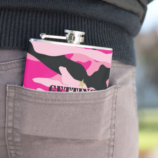 GI Jane Militaire Camouflage Bruid To Be Heupfles (Voorbeeld)