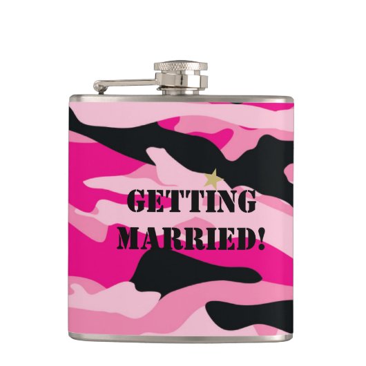 GI Jane Militaire Camouflage Bruid Wordt Heupfles (Voorkant)