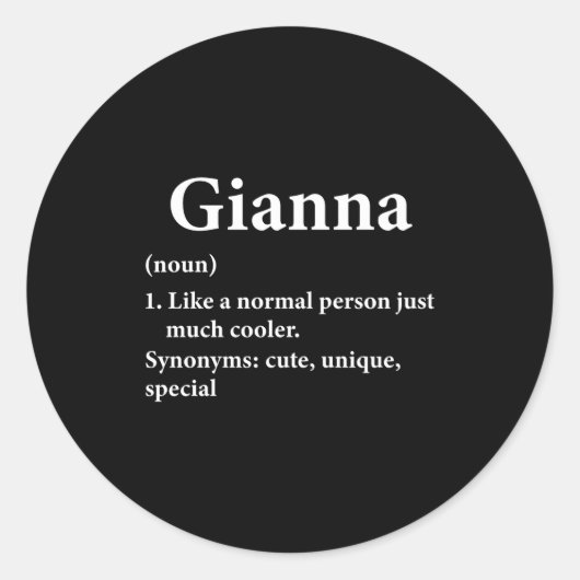 Gi Name Definition Funny D Ronde Sticker (Voorkant)