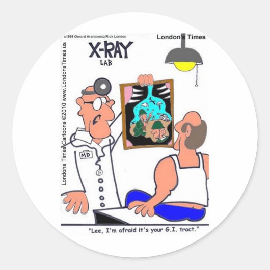 GI Tract Funny Gastrointestinale T - shirts Giften Ronde Sticker (Voorkant)