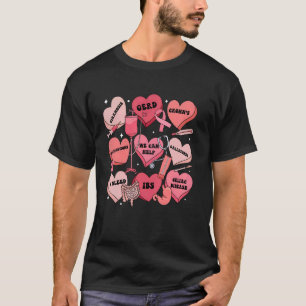 GI-verpleegster Valentijnsharten Snoep Gastroenter T-shirt