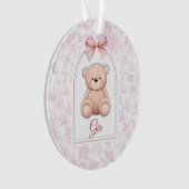 Gia | Aangepaste Roze Teddybeer Nursery Design Ornament (voorkant)