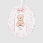 Gia | Aangepaste Roze Teddybeer Nursery Design Ornament (voorkant)