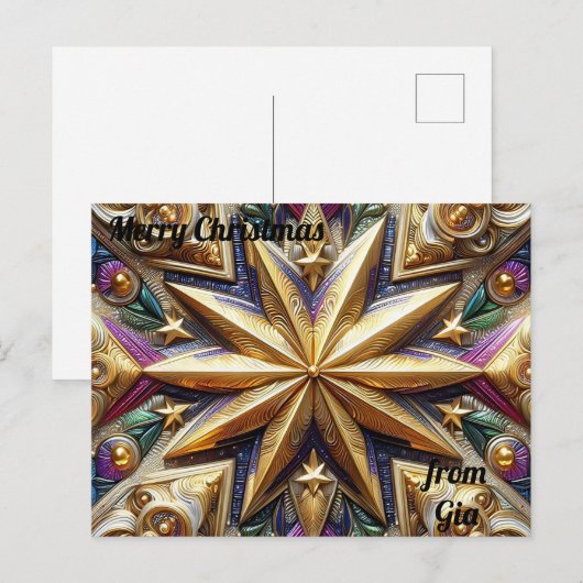 GIA ~ CHRISTMAS ~ 3D star pattern ~ Briefkaart (Voorkant / Achterkant)