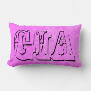 Gia, Pink Girls Name Logo, Kussen